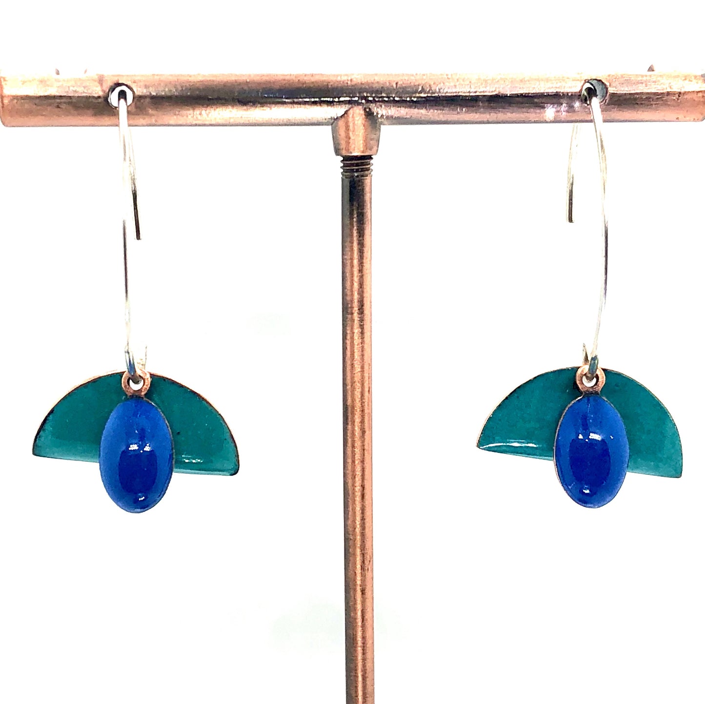 Art Deco Earrings- Bluejay