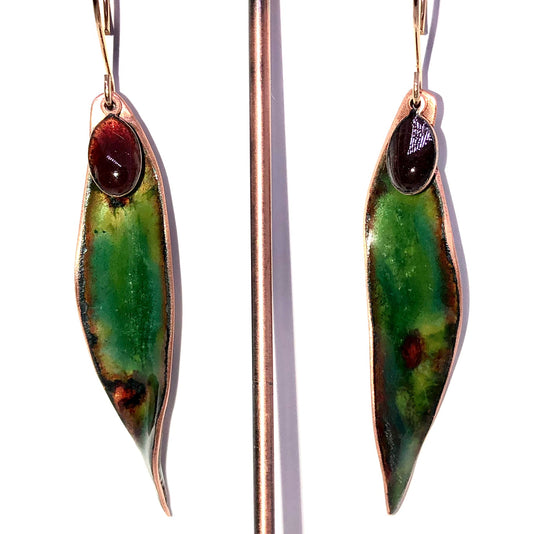 Australian Bush Series Earrings- Eucalyptus leaves with drop