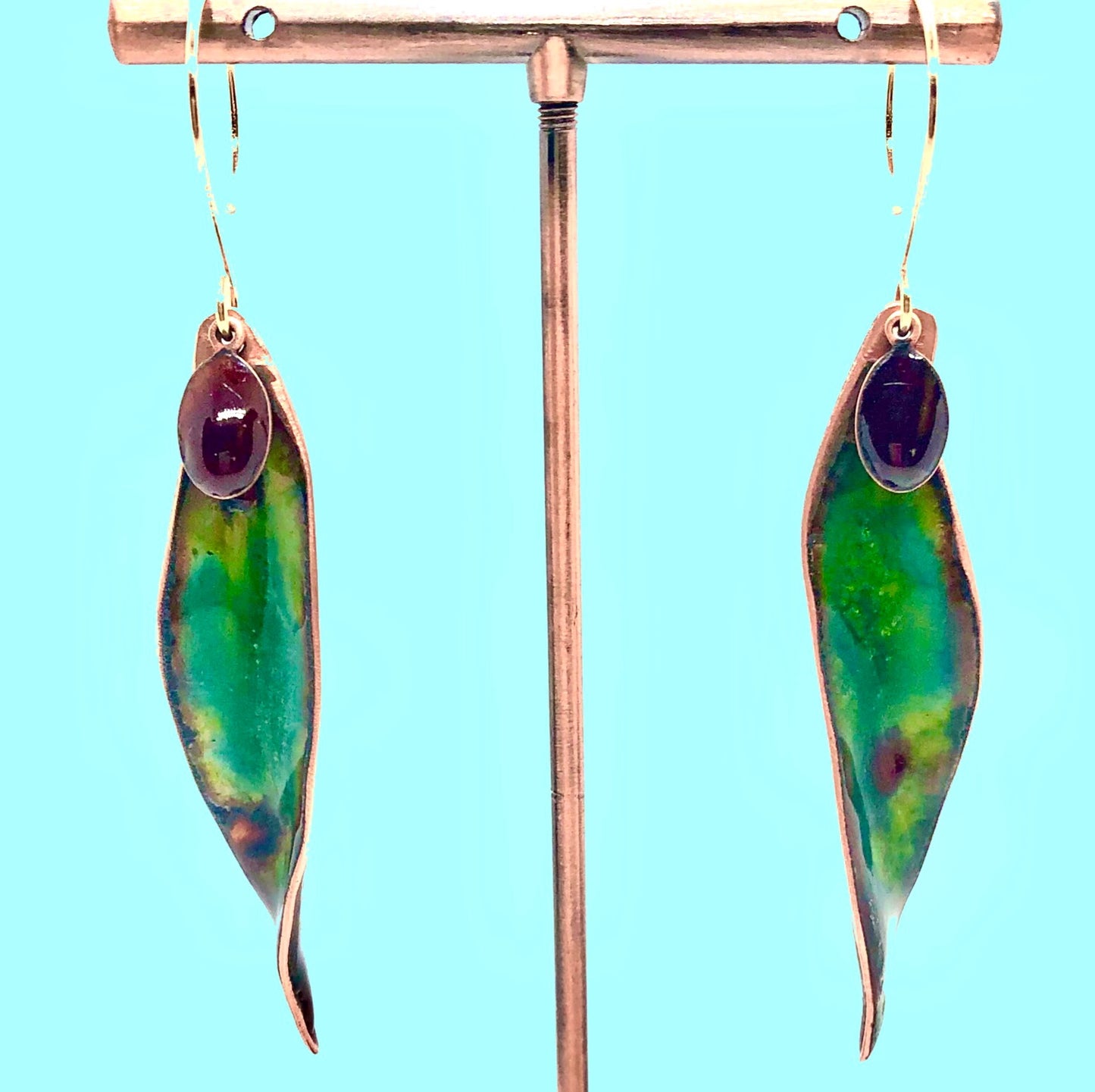 Australian Bush Series Earrings- Eucalyptus leaves with drop